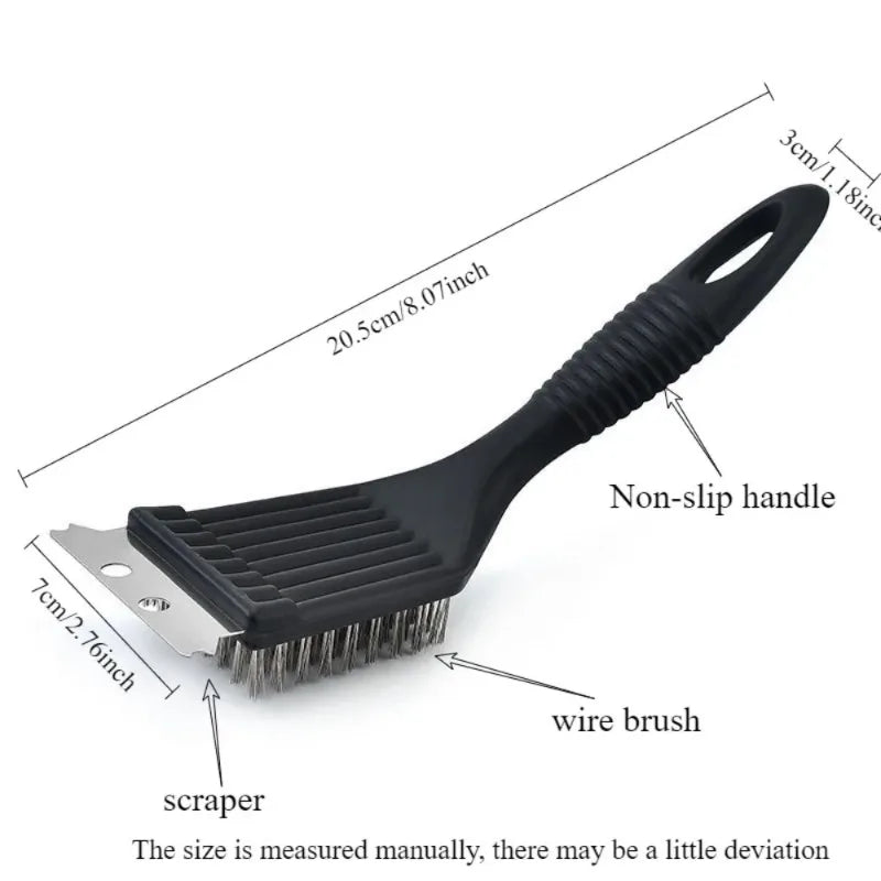 Heavy-Duty Grill Brush – 8-Inch Stainless Steel Wire
