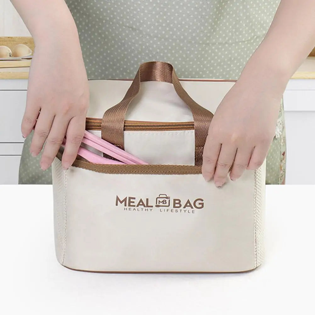 Large Capacity Tote Bento Insulated Lunch Bag Picnic Food Box Storage