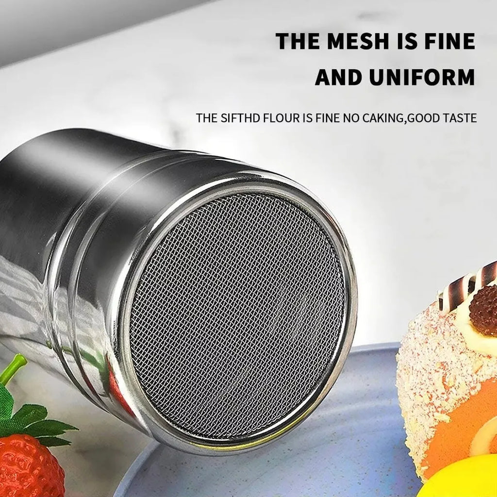 1pc-Silver stainless steel mesh tube type dusters dusting salt shaker