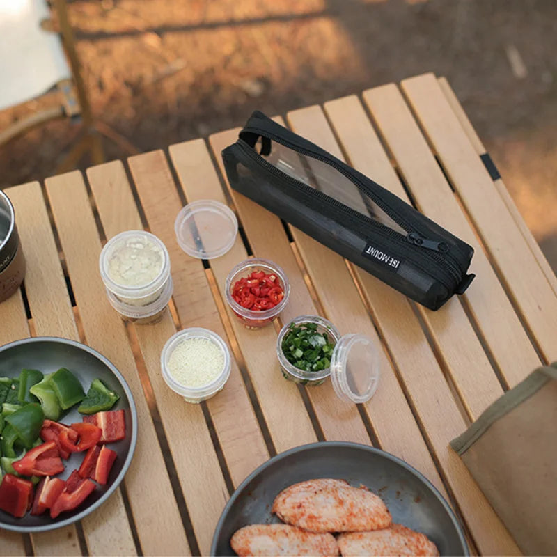 Seasoning Container Set, Including 5 Transparent Seasoning Boxes