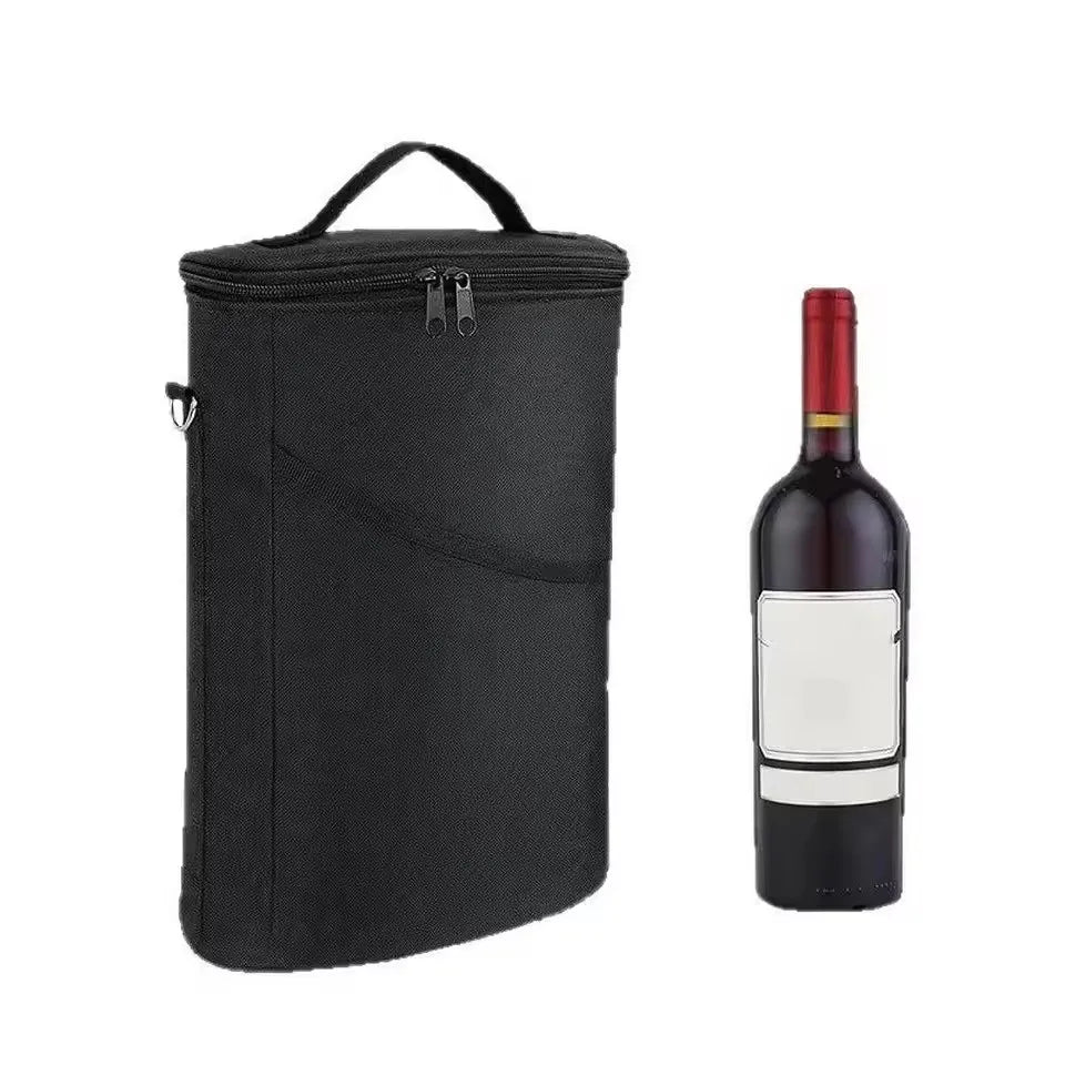 Double Bottle Wine Carrier Tote - Insulated - Leakproof- Wine Travel Bag