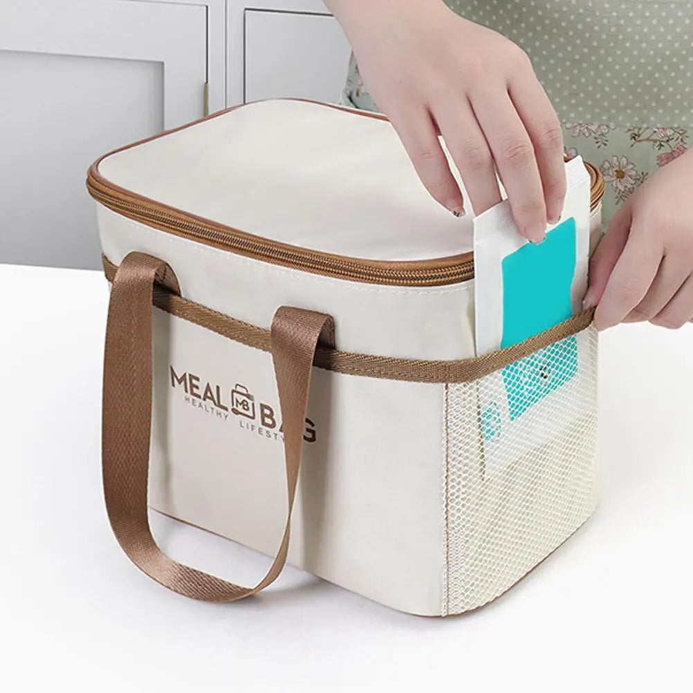 Large Capacity Tote Bento Insulated Lunch Bag Picnic Food Box Storage