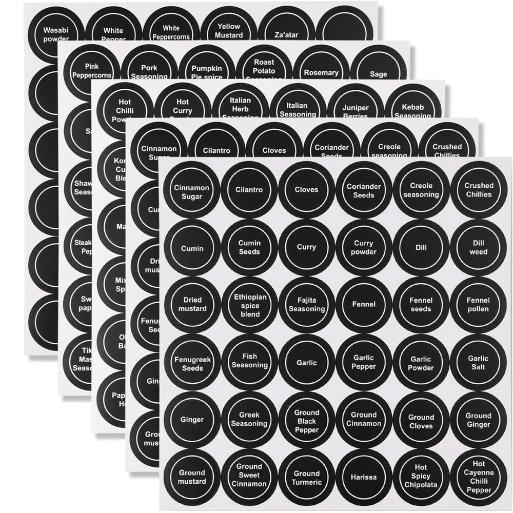 180PCS Spice Stickers for Jar/Bottle