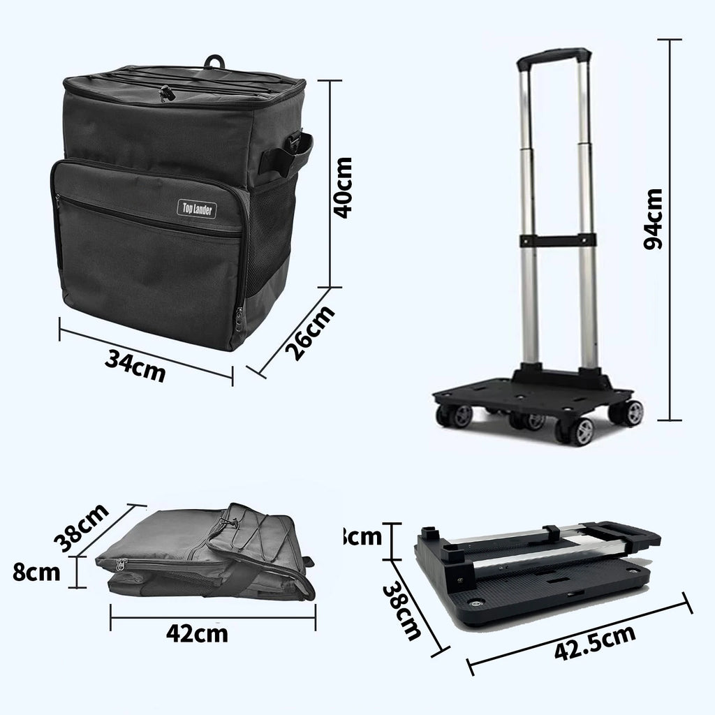 40L Collapsible Rolling Cooler Bag with Wheels Handle Large Insulated