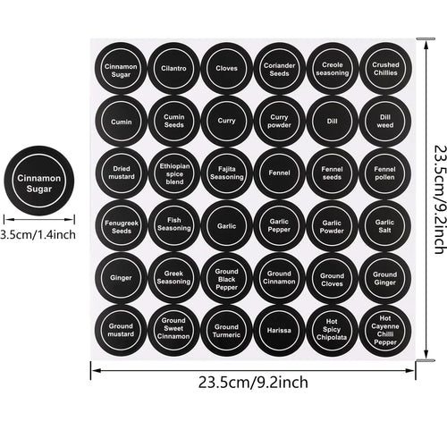 180PCS Spice Stickers for Jar/Bottle