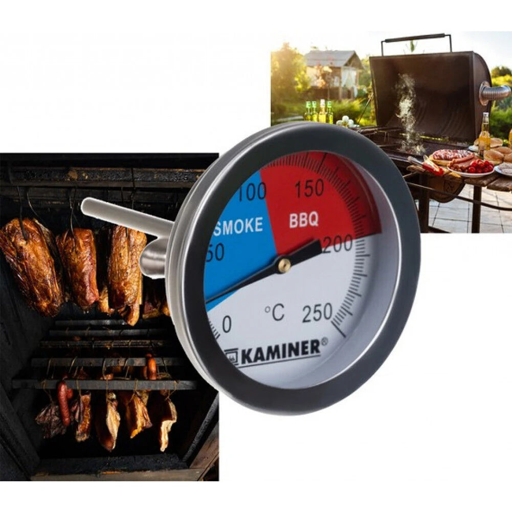 BBQ Grill & Smoker Thermometer – Stainless Steel, 0–250°C