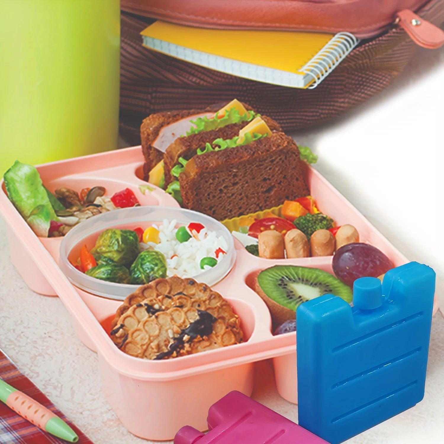 8pc Reusable Gel Ice Blocks for Cooler or Insulated bag