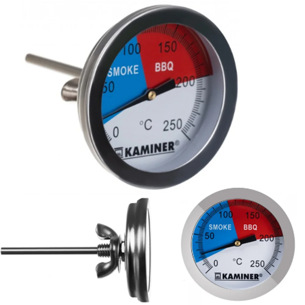 BBQ Grill & Smoker Thermometer – Stainless Steel, 0–250°C