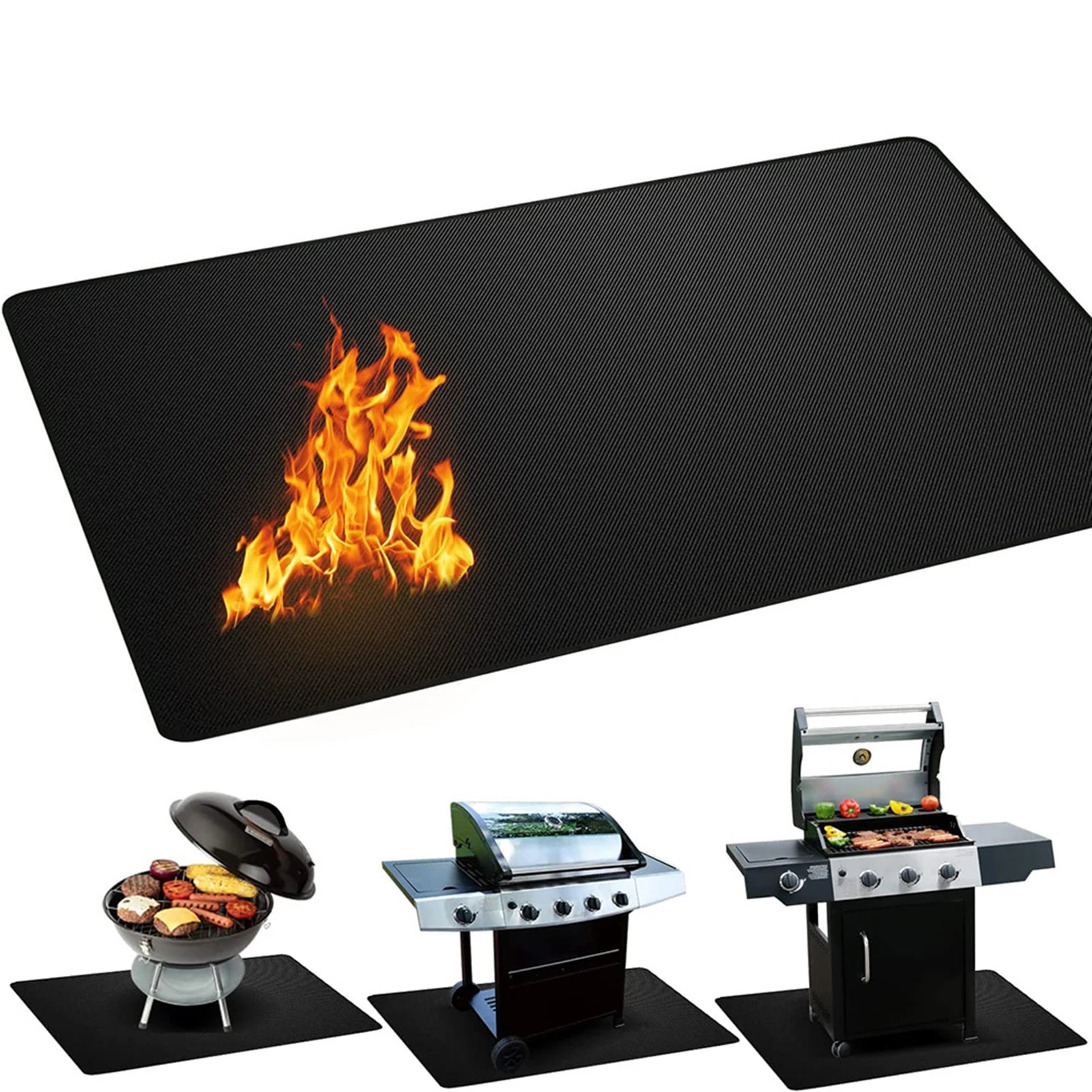 Outdoor Barbecue Grills Mat  Double-Sided Waterproof Protective