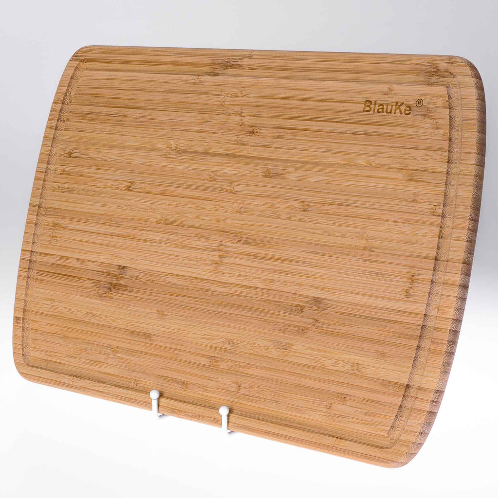 Large Wooden Cutting Board with Juice Groove - Serving Tray 18x12"