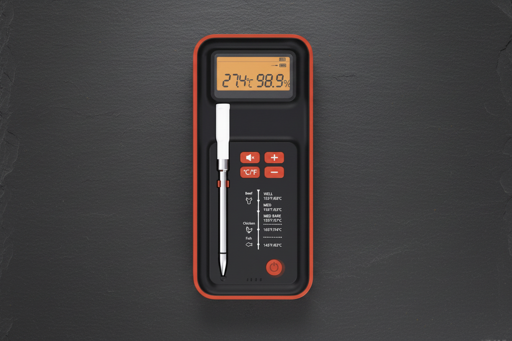 AI Bluetooth Meat Thermometer Gray Slate