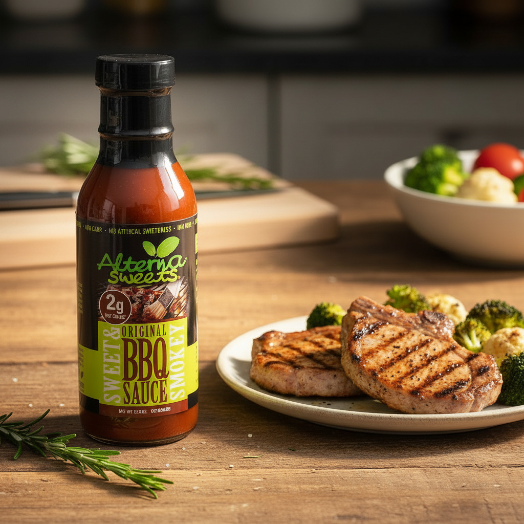 "AlternaSweets" Sweet & Smokey BBQ Sauce- Low Carb/No artificial sweeteners/Non-GMO/Glutten Free- 13.5oz