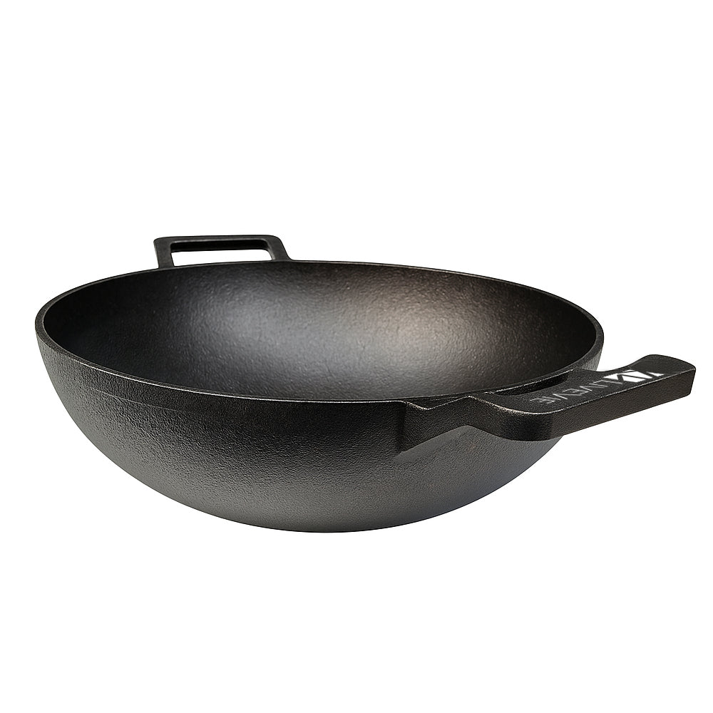 Cast Iron Kadai Wok - Dual Handles- Heavy-Duty