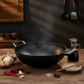 Cast Iron Kadai Wok - Dual Handles- Heavy-Duty