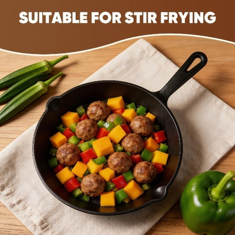 3pcs Cast Iron Skillet Set - 5.5"/6.25"/8" Skillets