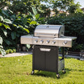 4 Burner Gas Grill Stainless Steel Propane 51,000 BTU