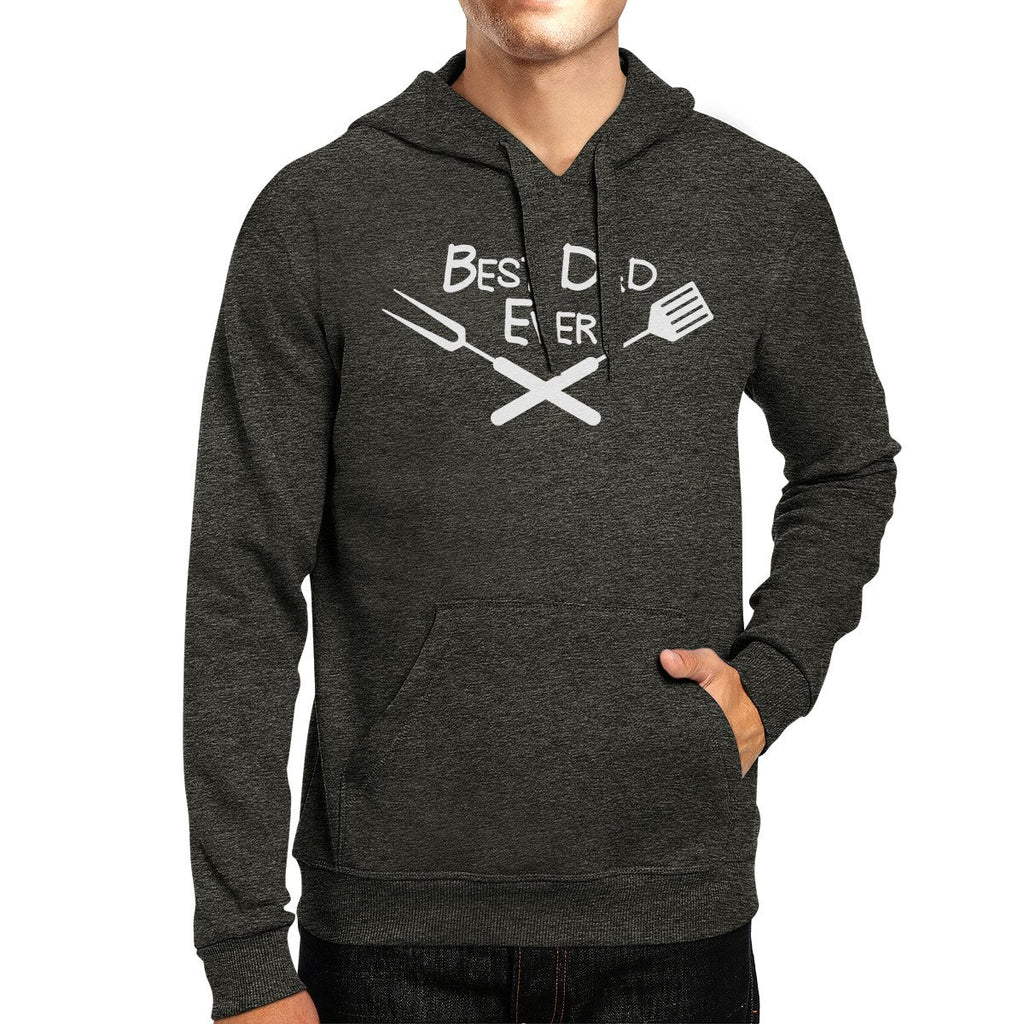 "Best Dad Ever" Hoodie with drawstring- Dark Grey - BBQ/Grilling