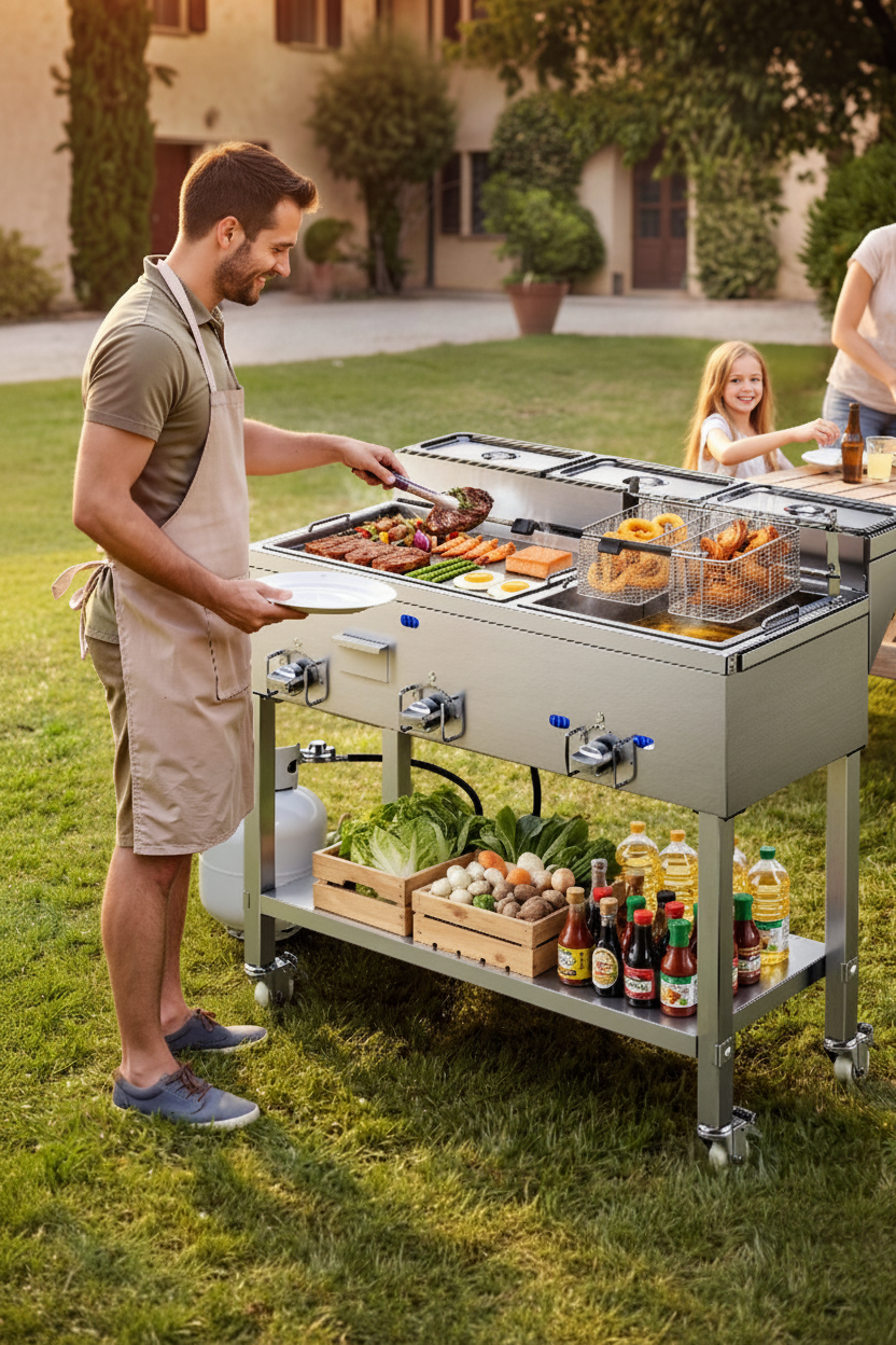 Gas Griddle & Fryer Combo - No Text