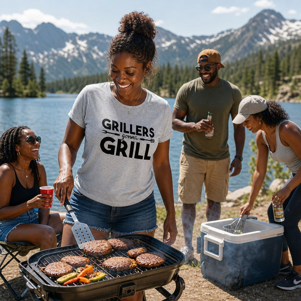 "Grillers Gonna Grill" BBQ/grilling - 100% cotton Women's T-shirt