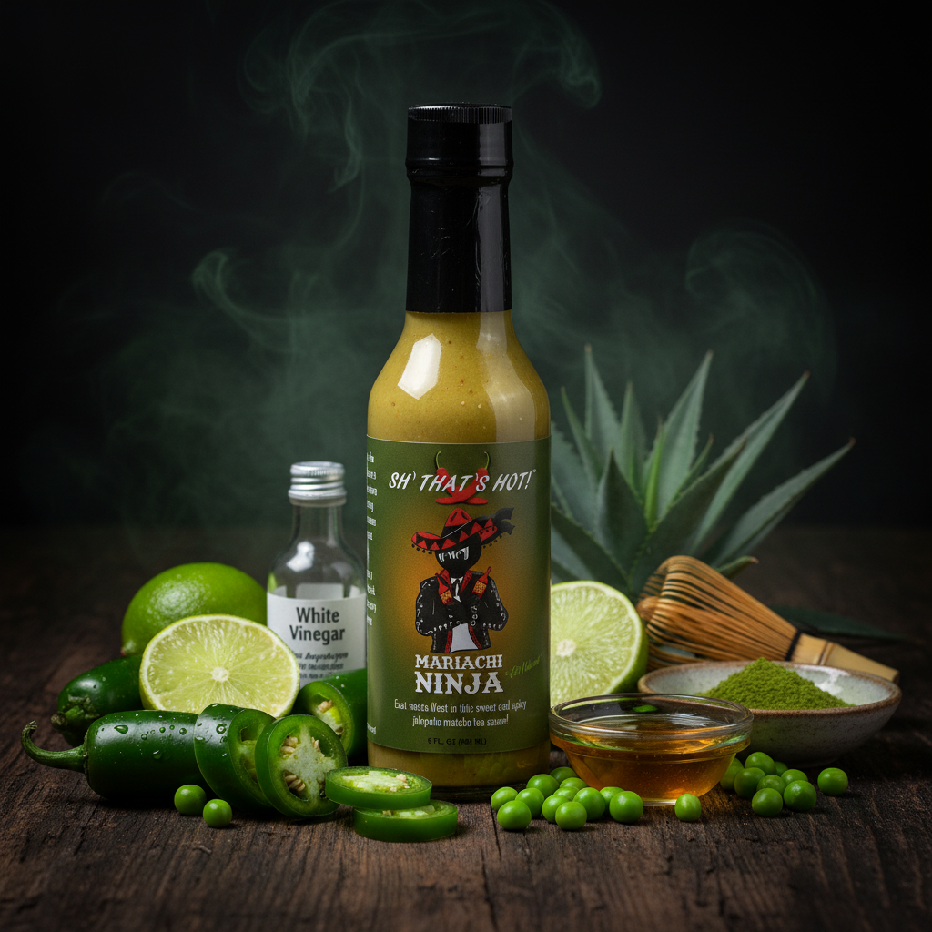 "Sh' That's Hot!"- Mariachi Ninja hot sauce 5oz Jar