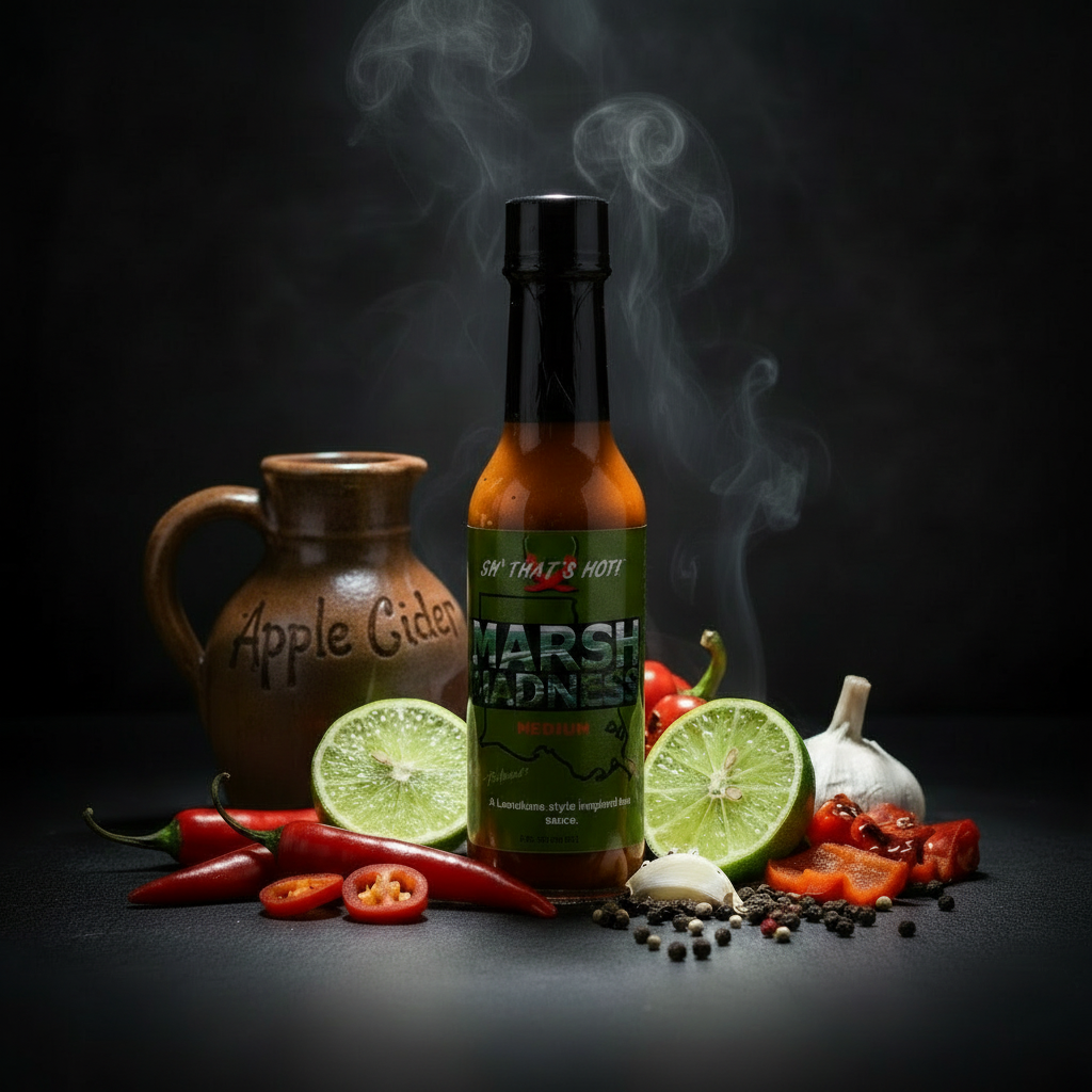 "Sh' That's Hot!" - Marsh Madness (Medium) Hot Sauce 5oz Jar