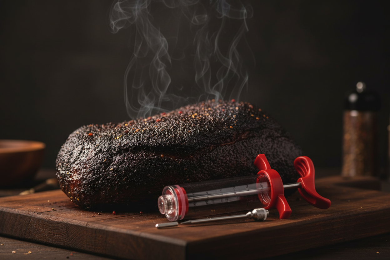 Meat Injector with Brisket Background