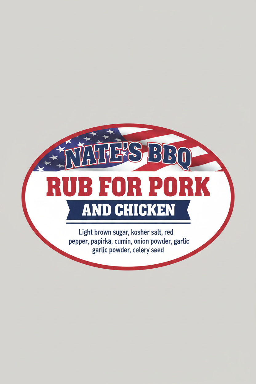 Nate's BBQ Pork & Chicken Rub - Ingredients Clean