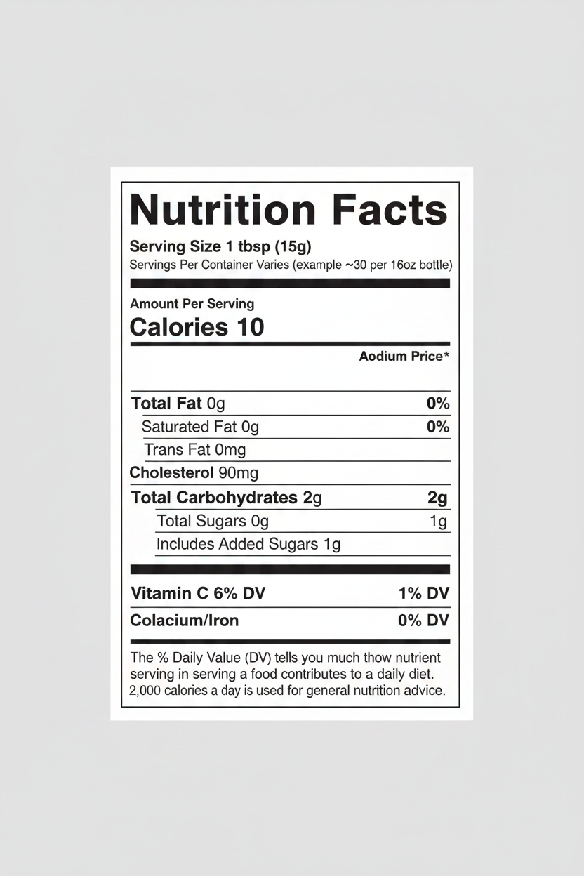 Nate's Habanero Hot Sauce - Nutrition Facts Clean