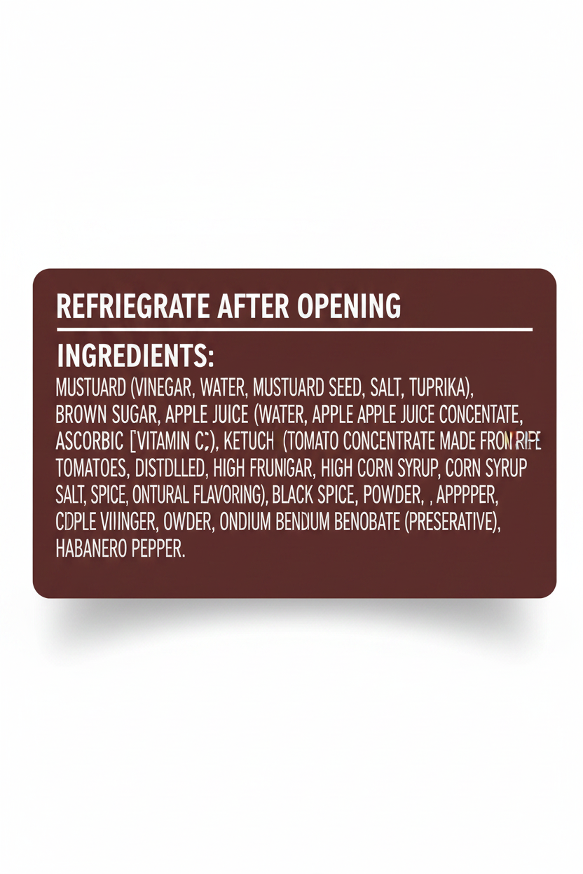 Nate's Spicy BBQ - Ingredients Label Clean