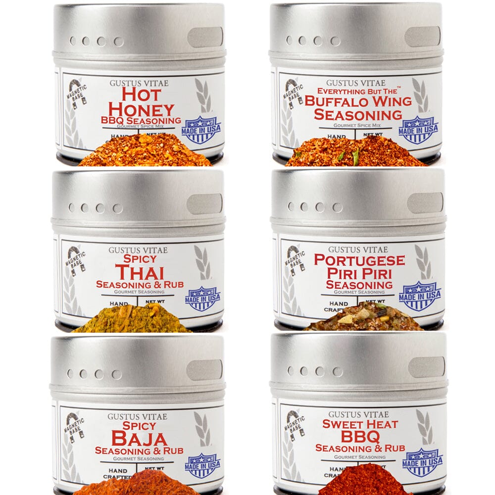 Gustus Vitae Red Hot Wings Seasoning Set – 6 Gourmet Spice Blends