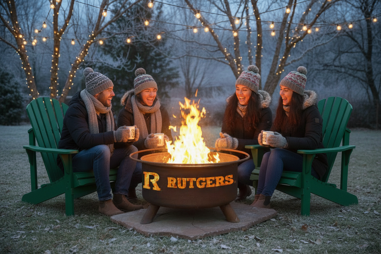 Rutgers Fire Pit- Patina - backyard outdoor lifestyle