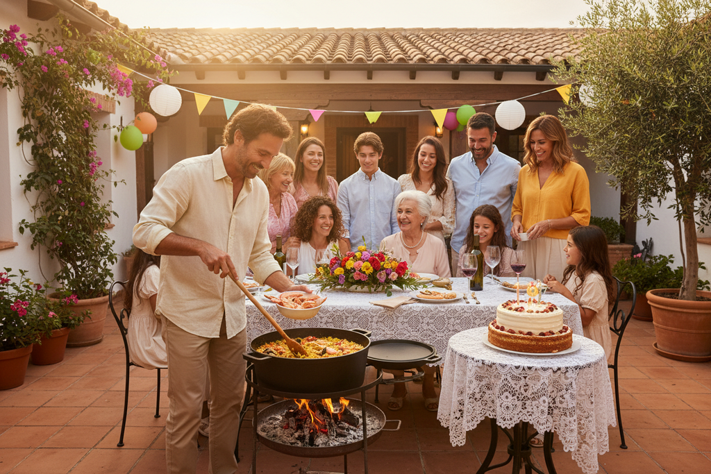 Spanish Family Paella Birthday Celebration
