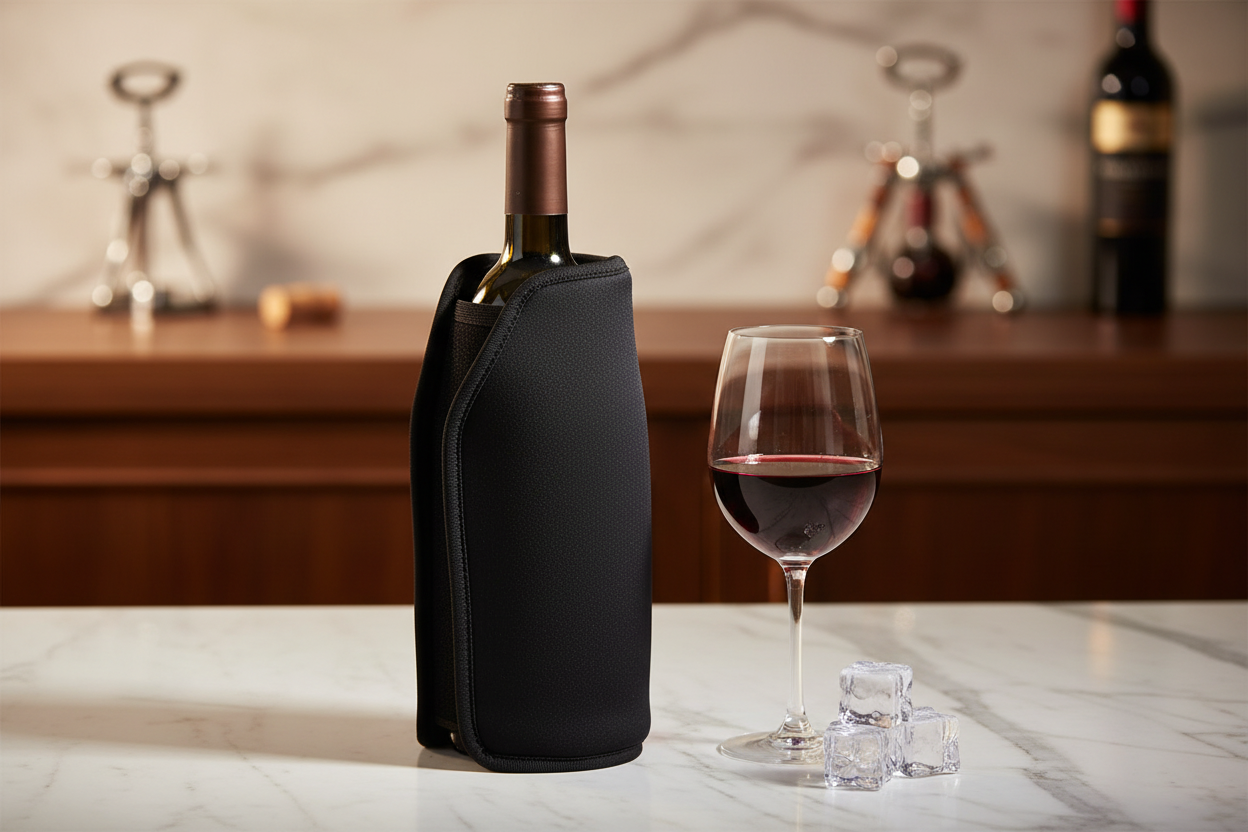 Wine Cooler Sleeve - Reusable-  Freestanding Bottle Chiller with liquid gel